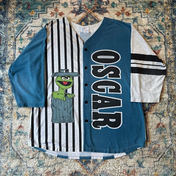 Vintage Other - Vintage Oscar The Grouch 3/4 Sleeve Baseball Jersey Large